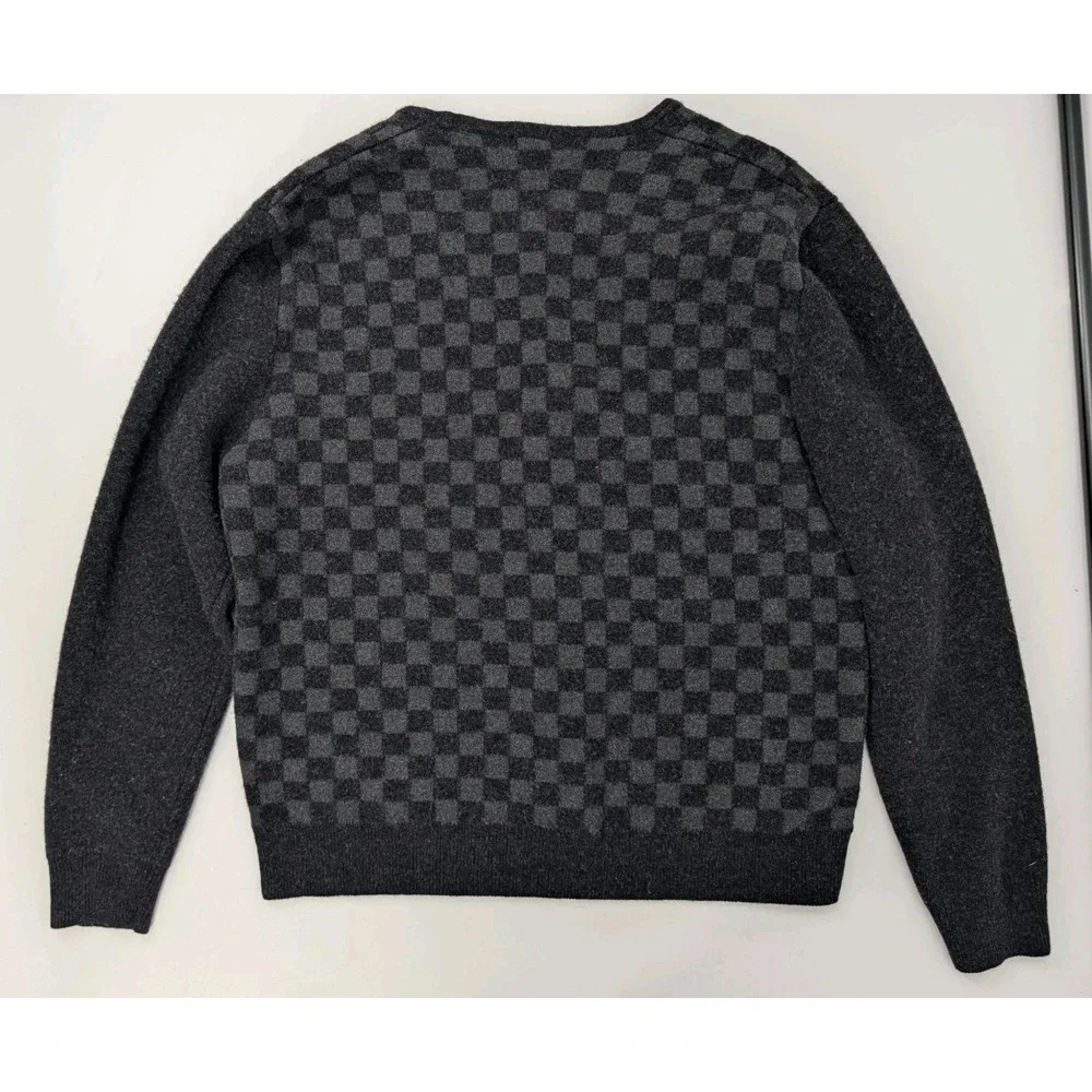 Knickerbocker New York Cardigan Sweater Men's Size Large Merino Wool Checkered
